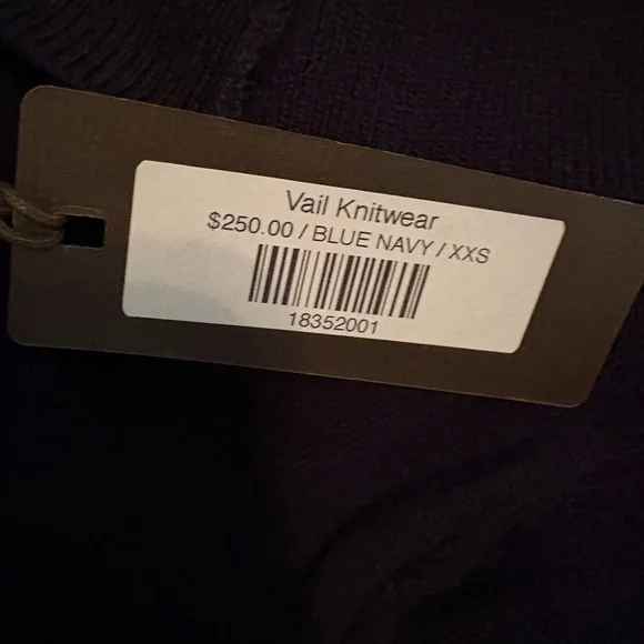 Vestrum Navy Sweater withLogo XXS $250 NWT